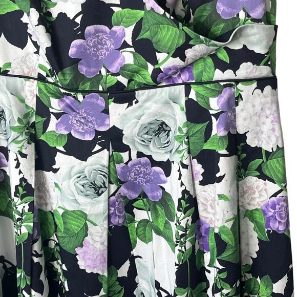 Talbots x Oprah Magazine Dress 6 Hydrangea Fit & Flare Surplice Pockets Floral - Picture 5 of 11